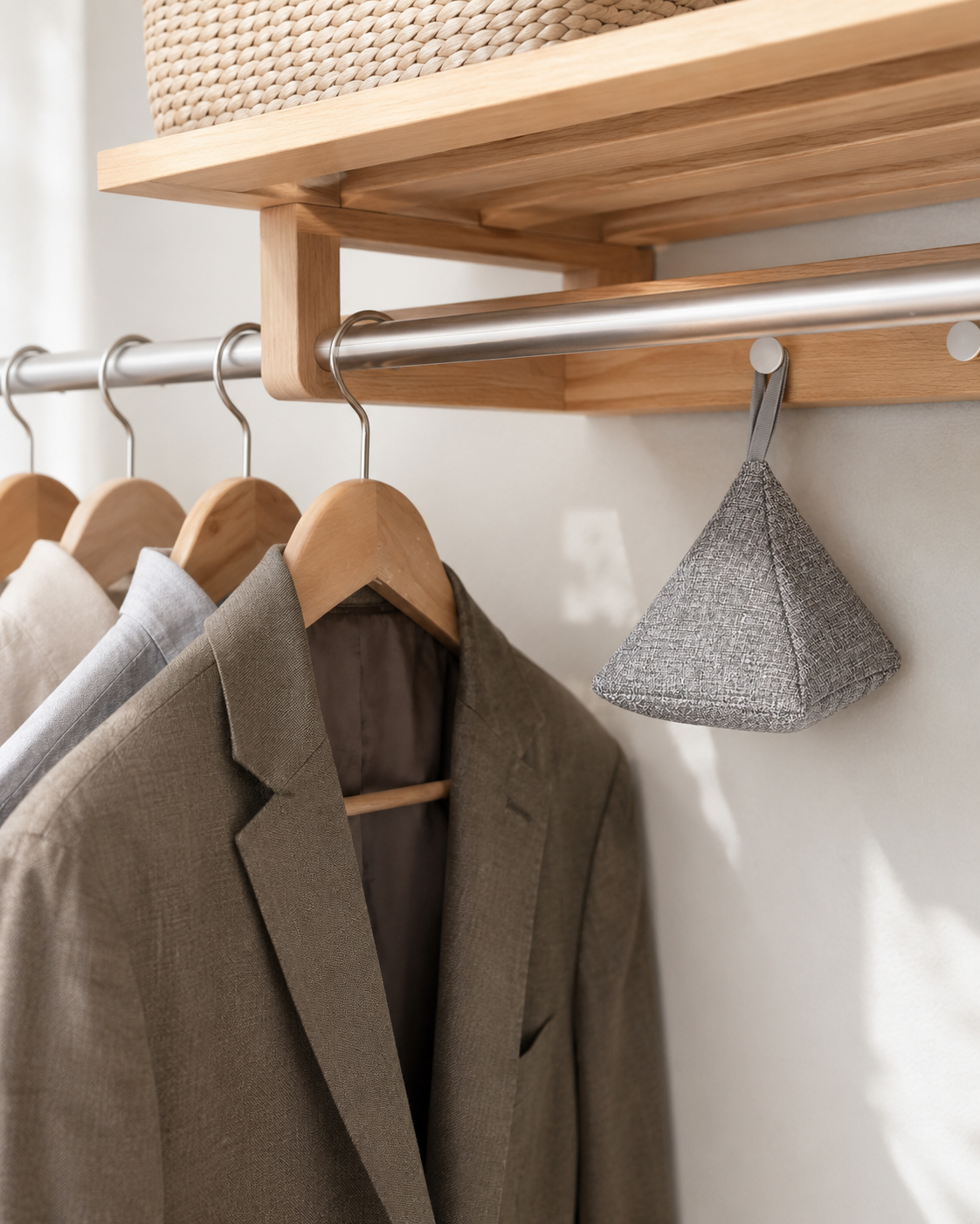 Ventra Fresh hængt i garderobe ved tøj